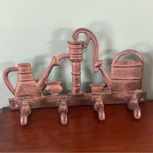 Metal Cast Iron Wall Decor Hook Rack Spicket Faucet Garden Indoor/Outdoor